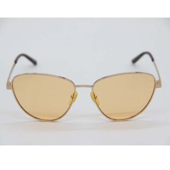 NEW GG0803S 004 GUCCI SUNGLASSES CAT EYE FRAME EYEWEAR GUCCI GG 0803S GOLD - Picture 3 of 12